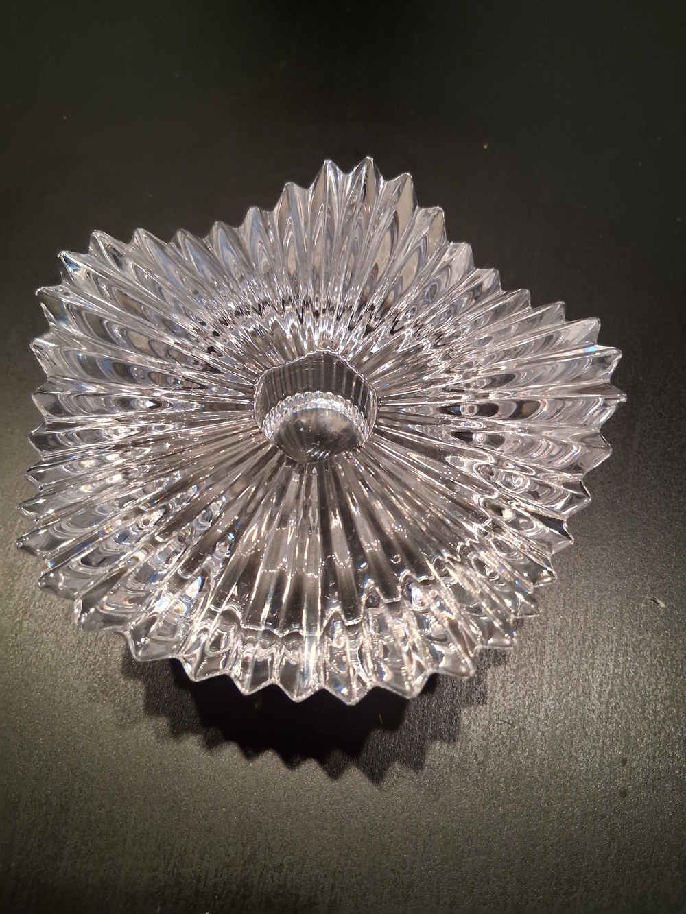 Mikasa Heavy Clear Starburst Glass Candle Holder